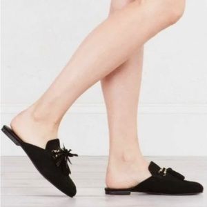 Jeffrey Campbell Black Suede Mules w/Tassel.  GUC.